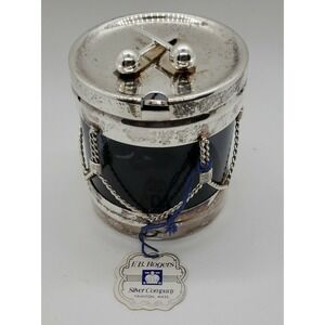 F.B Rogers Silver Co. Drum‎ Jelly Jar -  great for Christmas party serving w/tag